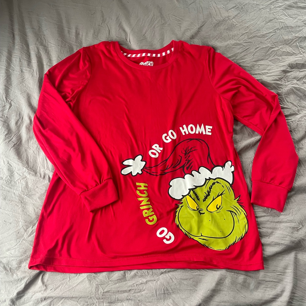 Dr. Seuss Grinch Red Long Sleeve Shirt